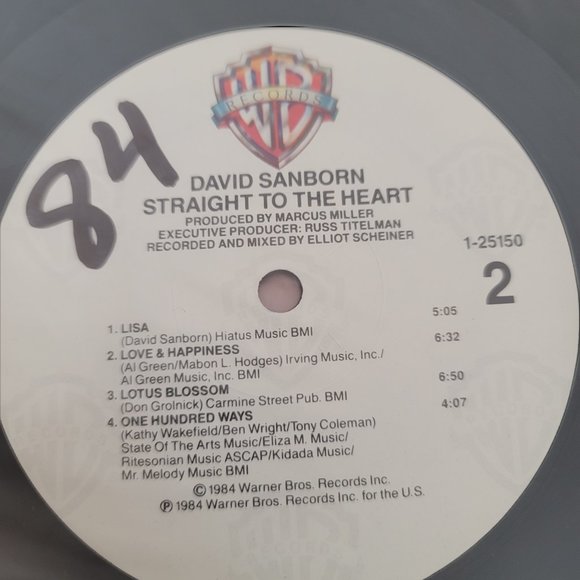 Straight to the Heart [LP] by David Sanborn (1984 Warner Bros. Vinyl Records) - Picture 3 of 4
